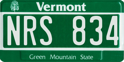 VT license plate NRS834