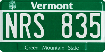 VT license plate NRS835