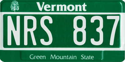 VT license plate NRS837