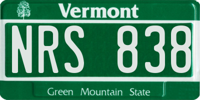 VT license plate NRS838