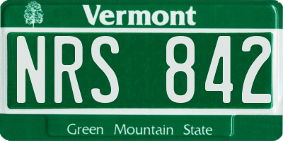 VT license plate NRS842