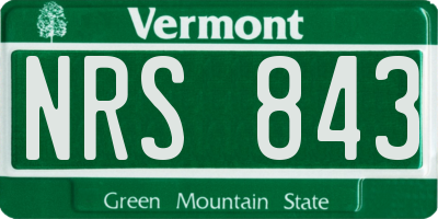VT license plate NRS843
