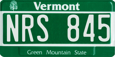 VT license plate NRS845
