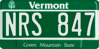 VT license plate NRS847