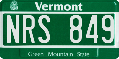VT license plate NRS849