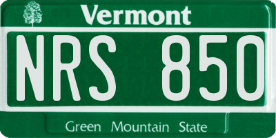 VT license plate NRS850