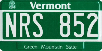 VT license plate NRS852