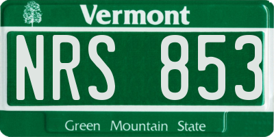 VT license plate NRS853