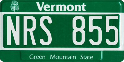 VT license plate NRS855