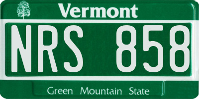 VT license plate NRS858
