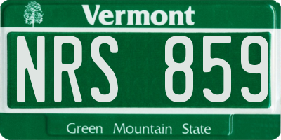 VT license plate NRS859