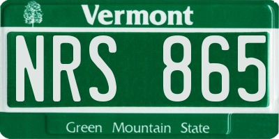 VT license plate NRS865