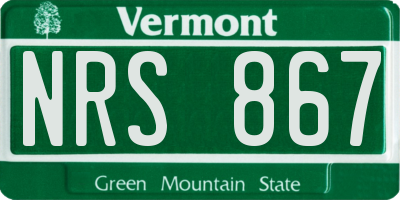 VT license plate NRS867