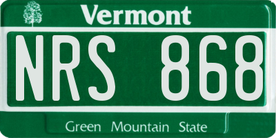 VT license plate NRS868