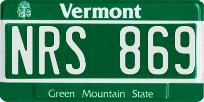 VT license plate NRS869