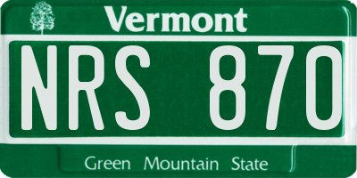 VT license plate NRS870