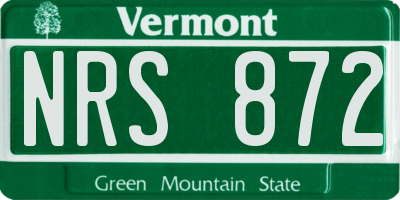 VT license plate NRS872
