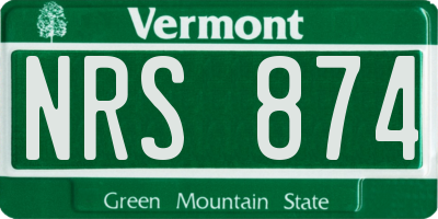 VT license plate NRS874