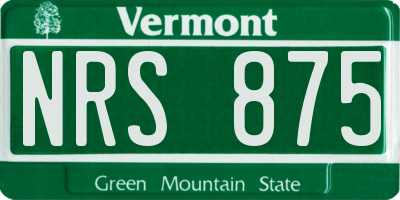 VT license plate NRS875