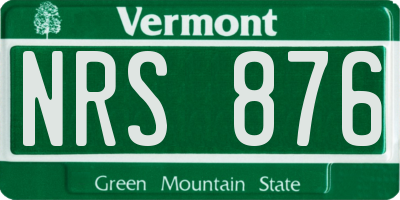 VT license plate NRS876
