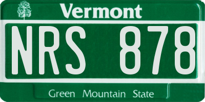 VT license plate NRS878