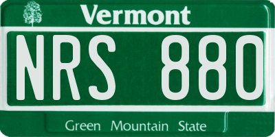 VT license plate NRS880