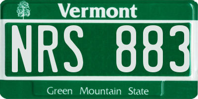 VT license plate NRS883