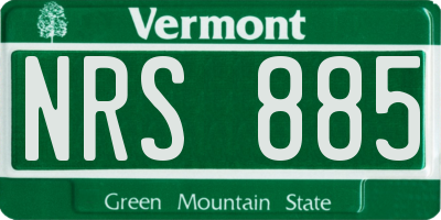 VT license plate NRS885
