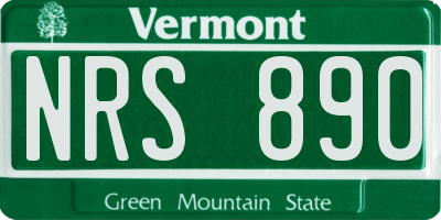 VT license plate NRS890