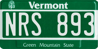 VT license plate NRS893