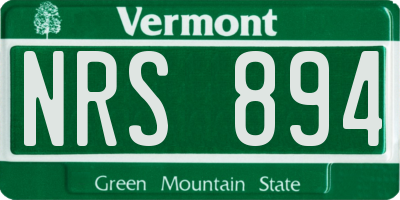 VT license plate NRS894