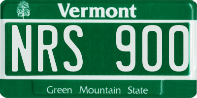 VT license plate NRS900