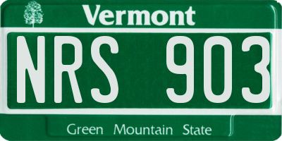 VT license plate NRS903