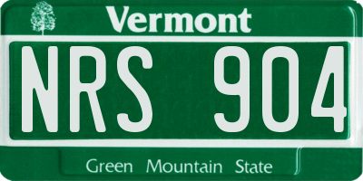 VT license plate NRS904