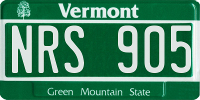 VT license plate NRS905