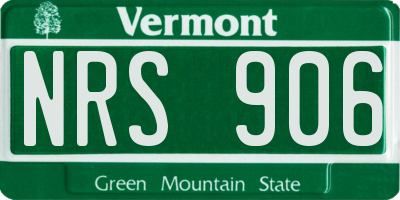 VT license plate NRS906