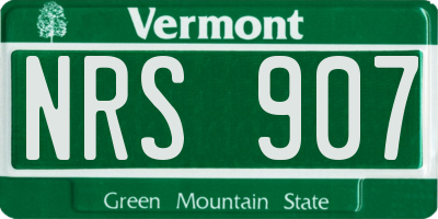 VT license plate NRS907