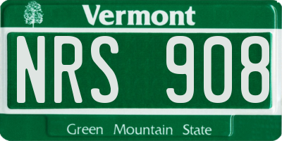 VT license plate NRS908