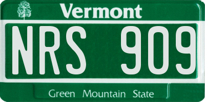 VT license plate NRS909