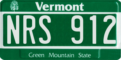 VT license plate NRS912