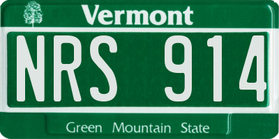 VT license plate NRS914
