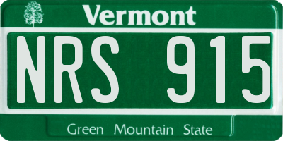 VT license plate NRS915