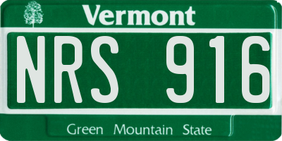 VT license plate NRS916