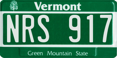 VT license plate NRS917