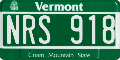 VT license plate NRS918
