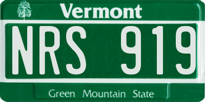 VT license plate NRS919