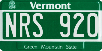 VT license plate NRS920