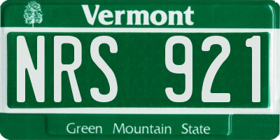 VT license plate NRS921