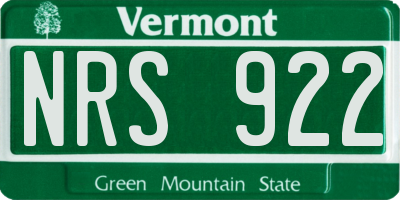 VT license plate NRS922