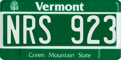 VT license plate NRS923